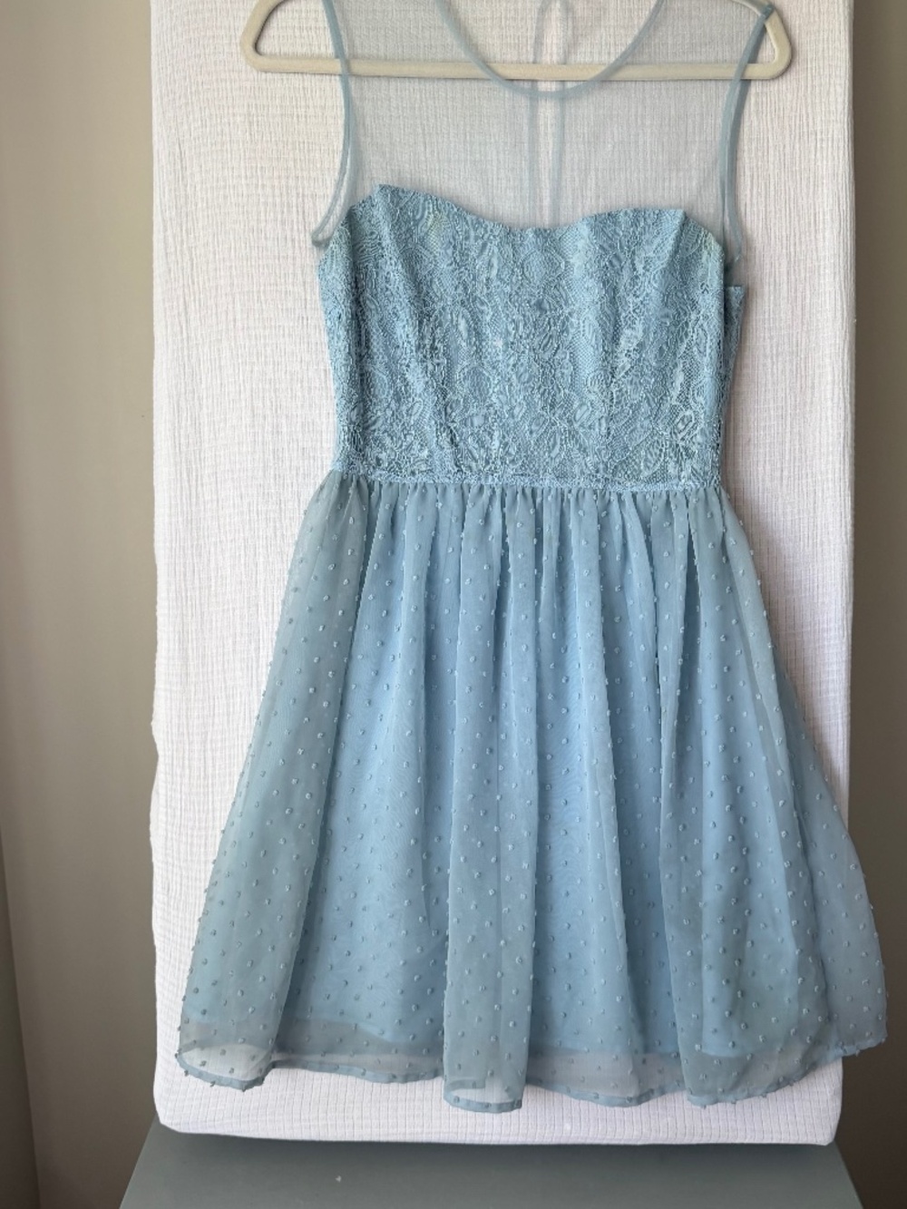Rodarte Target Soft Blue Dress Dotted Swiss Fully Lined Back Zipper Feminine